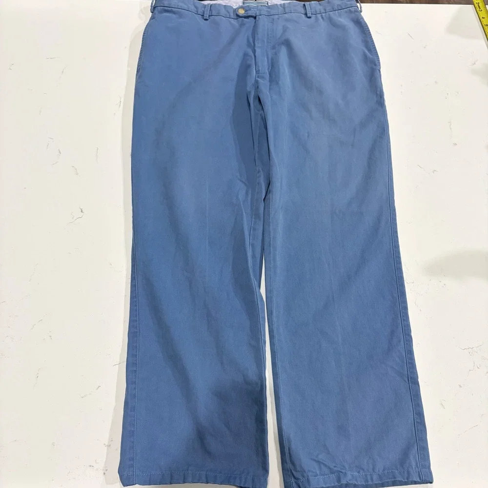 Peter Millar Mens Blue Flat Front Chino Pants Straight Leg Size 38 Cotton Twill